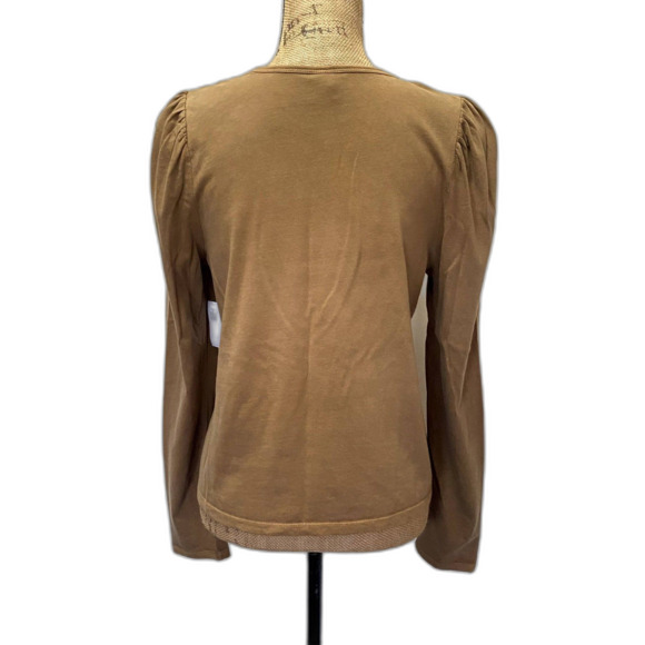 NWT Old‎ Navy EveryWear Puff Sleeve Top LS Tee Spiced Saffron Tan Size Small - Picture 3 of 6